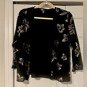 LULAROE ELEGANT COLLECTION STELLA - BLACK BACKGROUND  GOLD AND SILVER GLITTER